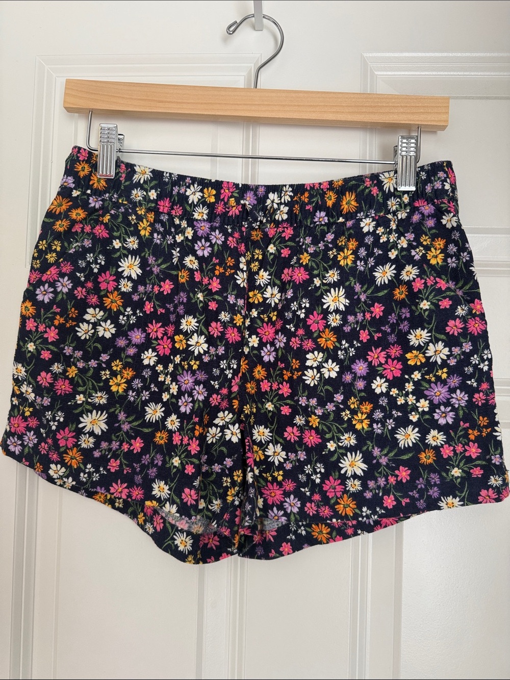Old Navy Black Floral High-Waist Shorts